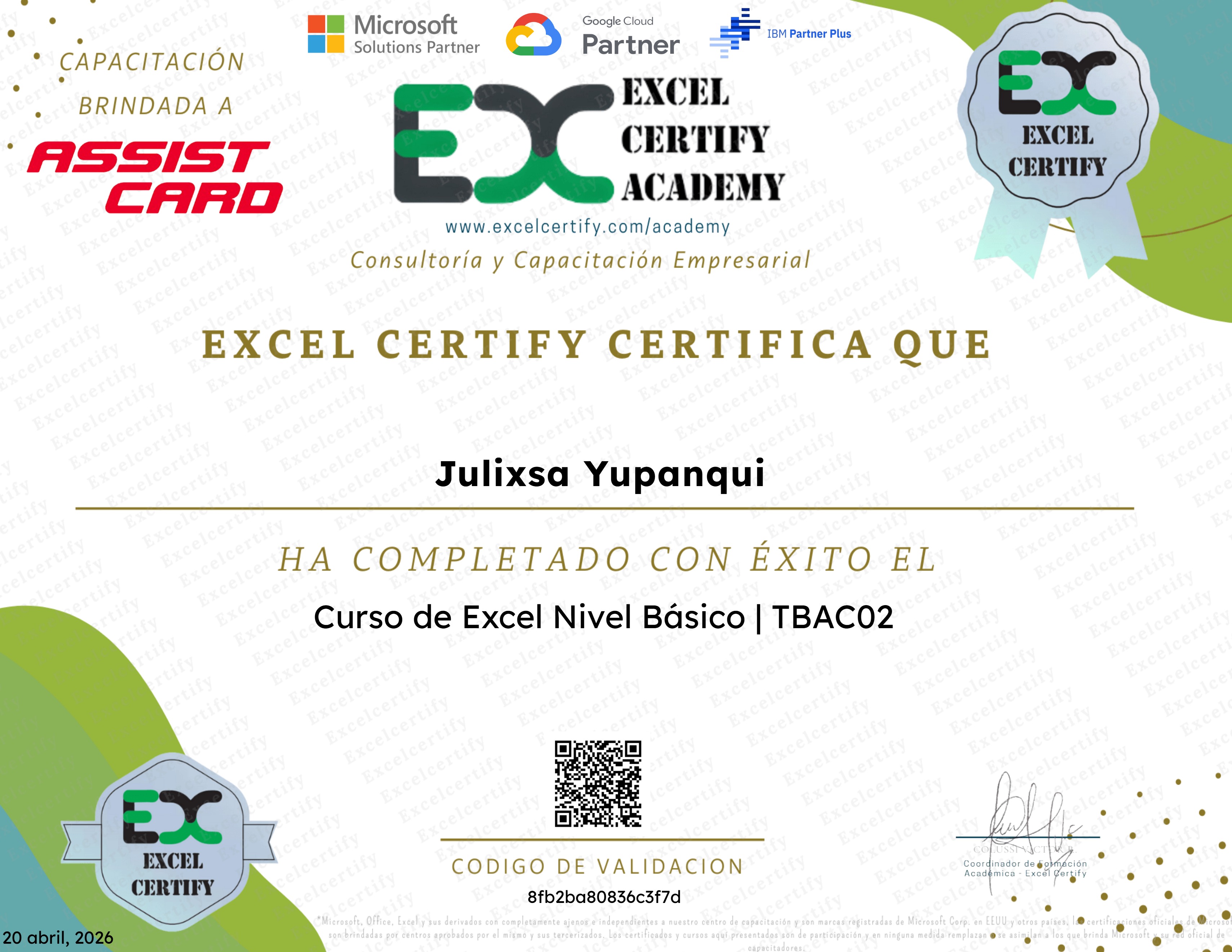 Curso de Excel Nivel Básico | TBAC02
